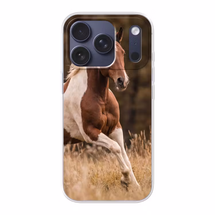 Paard - Bruin - Gras Telefoonhoesje iPhone 17 Pro klein -3d