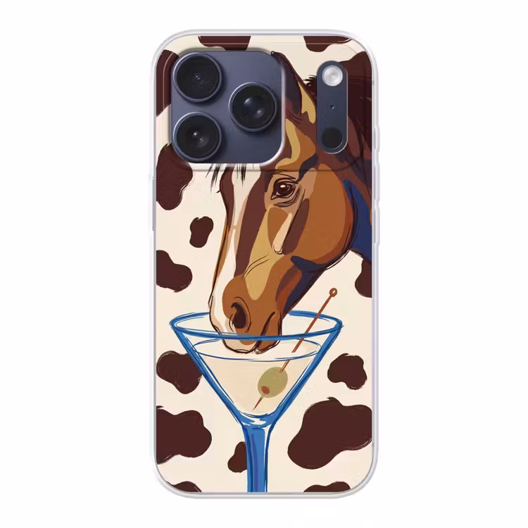 Paard - Martini - Dieren - Abstract - Bruin Telefoonhoesje iPhone 17 Pro klein -3d