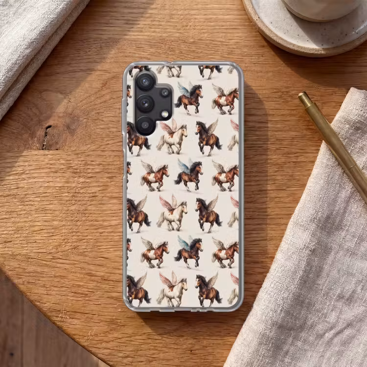 Paarden - Vleugels - Kleurrijk Telefoonhoesje Samsung Galaxy A32 5G klein 346 -sfeer1