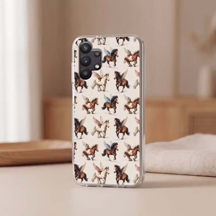 Paarden - Vleugels - Kleurrijk Telefoonhoesje Samsung Galaxy A32 5G klein 346 -sfeer2