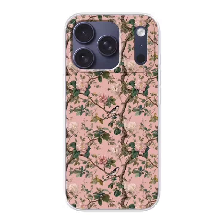 Pioenrozen - Botanisch - Vogel Telefoonhoesje iPhone 17 Pro klein 878 -3d