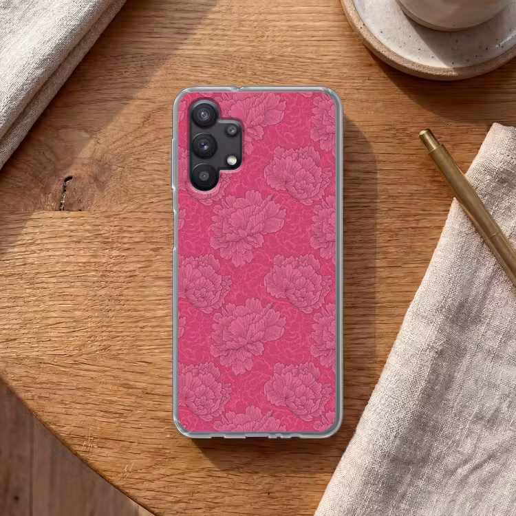 Pioenrozen - Energiek - Roze Telefoonhoesje Samsung Galaxy A32 5G klein 346 -sfeer1