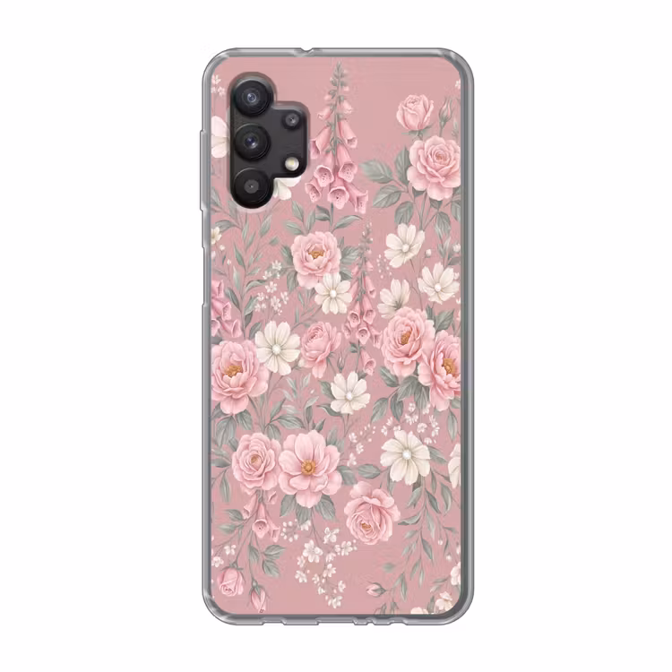 Pioenrozen - Vingerhoedskruid - Pink Telefoonhoesje Samsung Galaxy A32 5G klein -3d