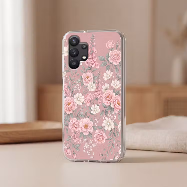 Pioenrozen - Vingerhoedskruid - Pink Telefoonhoesje Samsung Galaxy A32 5G klein -sfeer2