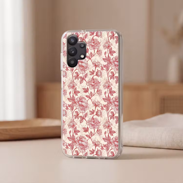 Pioenrozen - Modern - Rood Telefoonhoesje Samsung Galaxy A32 5G klein 346 -sfeer2