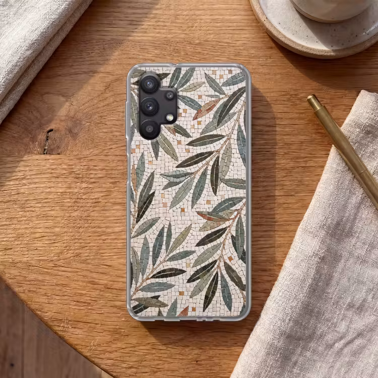 Plant - Blad - Mozaïek - Groen Telefoonhoesje Samsung Galaxy A32 5G klein -sfeer1
