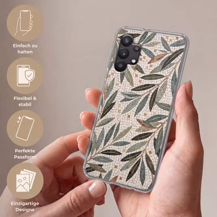 Plant - Blad - Mozaïek - Groen Telefoonhoesje Samsung Galaxy A32 5G klein -sfeer3_DE