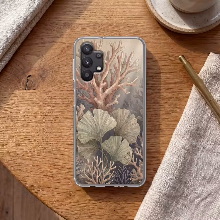 Plant - Bladeren - Zee - Illustratie - Groen Telefoonhoesje Samsung Galaxy A32 5G klein -sfeer1