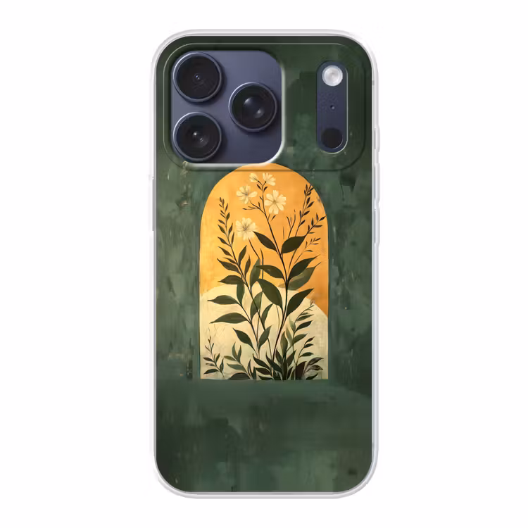 Plant - Bloemen - Wit Telefoonhoesje iPhone 17 Pro klein -3d