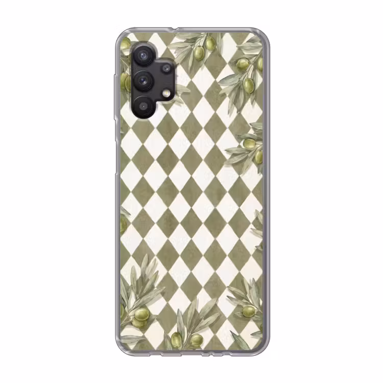 Plant - Olijftakken - Waterverf - Mediterraan - Groen Telefoonhoesje Samsung Galaxy A32 5G klein -3d
