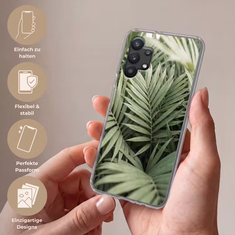 Plant - Palmbladeren - Natuur - Groen Telefoonhoesje Samsung Galaxy A32 5G klein -sfeer3_DE