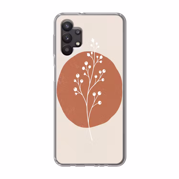 Plant - Tak - Abstract - Modern - Wit Telefoonhoesje Samsung Galaxy A32 5G klein -3d
