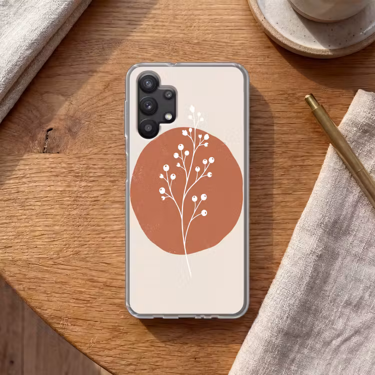 Plant - Tak - Abstract - Modern - Wit Telefoonhoesje Samsung Galaxy A32 5G klein -sfeer1