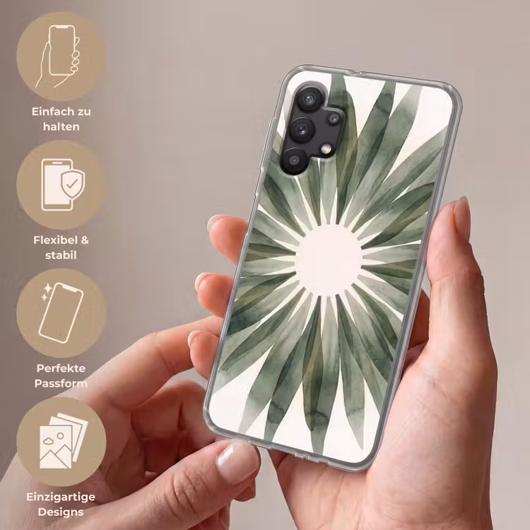 Planten - Abstract - Waterverf - Groen - Natuur Telefoonhoesje Samsung Galaxy A32 5G klein -sfeer3_DE