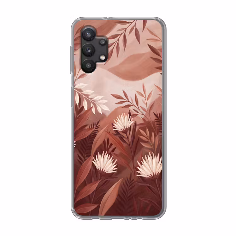 Planten - Bladeren - Botanisch - Modern - Bruin Telefoonhoesje Samsung Galaxy A32 5G klein -3d