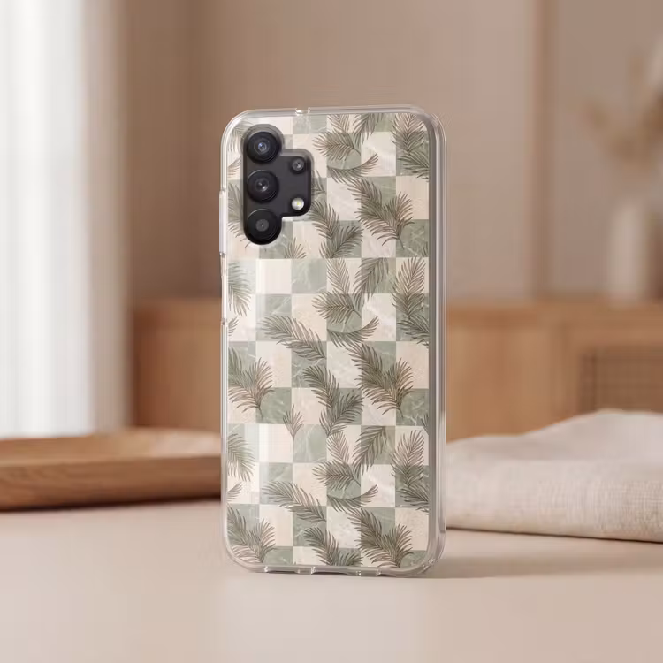 Planten - Bladeren - Marmer - Modern - Groen Telefoonhoesje Samsung Galaxy A32 5G klein -sfeer2
