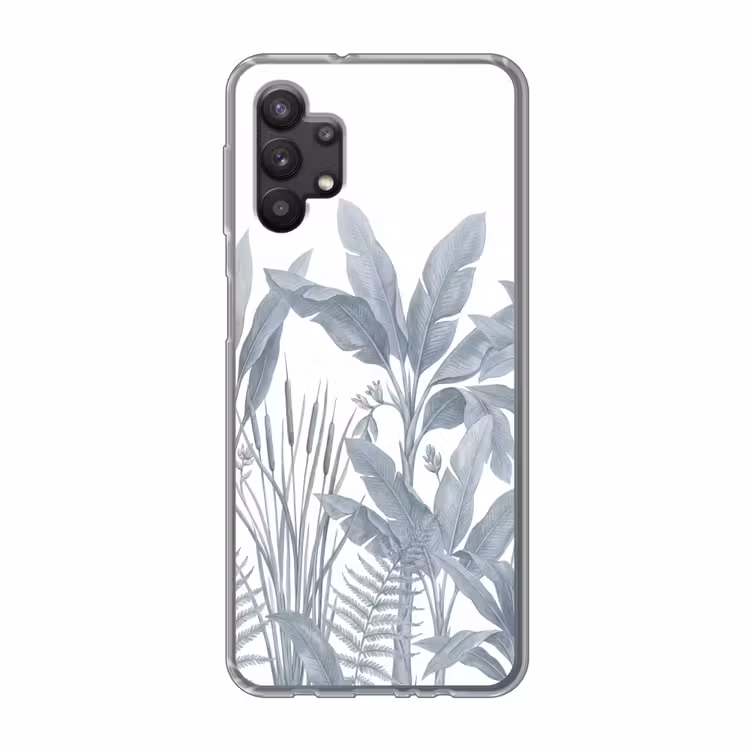 Planten - Bladeren - Natuur - Grijs Telefoonhoesje Samsung Galaxy A32 5G klein -3d