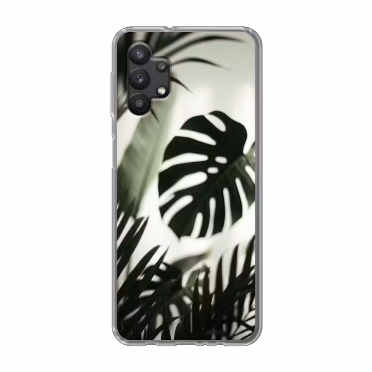 Planten - Bladeren - Natuur - Minimalistisch - Groen Telefoonhoesje Samsung Galaxy A32 5G klein -3d