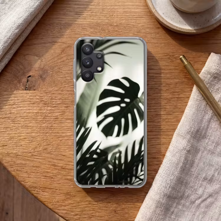 Planten - Bladeren - Natuur - Minimalistisch - Groen Telefoonhoesje Samsung Galaxy A32 5G klein -sfeer1