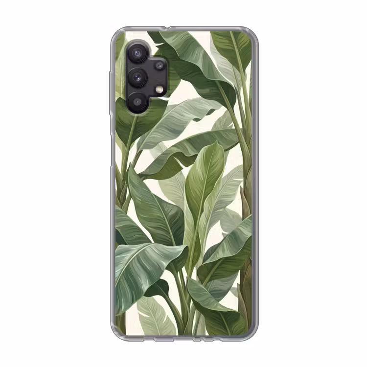 Planten - Bladeren - Tropisch - Groen Telefoonhoesje Samsung Galaxy A32 5G klein -3d