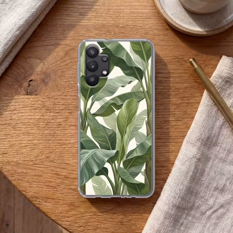 Planten - Bladeren - Tropisch - Groen Telefoonhoesje Samsung Galaxy A32 5G klein -sfeer1