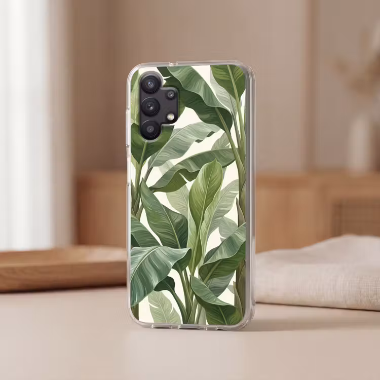 Planten - Bladeren - Tropisch - Groen Telefoonhoesje Samsung Galaxy A32 5G klein -sfeer2
