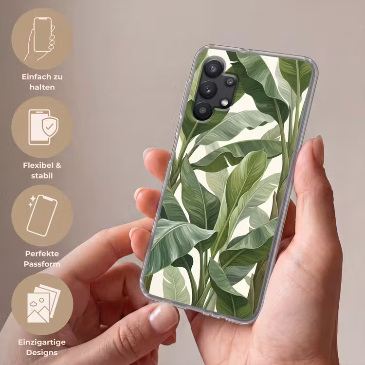 Planten - Bladeren - Tropisch - Groen Telefoonhoesje Samsung Galaxy A32 5G klein -sfeer3_DE