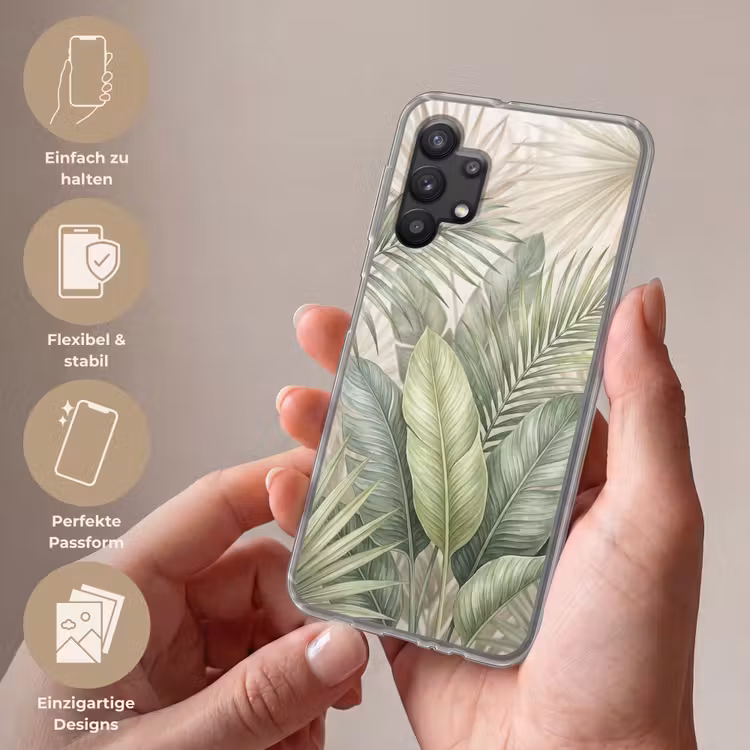 Planten - Tropisch - Bladeren - Groen - Natuur Telefoonhoesje Samsung Galaxy A32 5G klein -sfeer3_DE