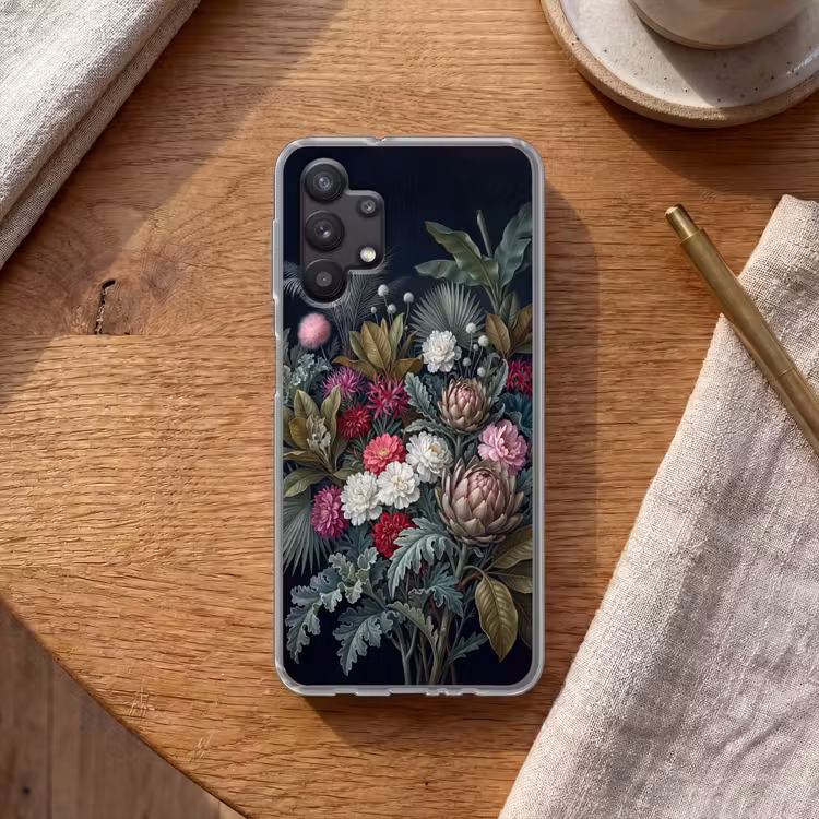 Planten - Tropisch - Botanisch - Donker - Groen Telefoonhoesje Samsung Galaxy A32 5G klein -sfeer1