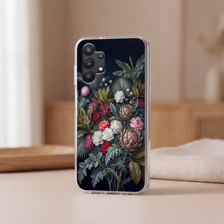 Planten - Tropisch - Botanisch - Donker - Groen Telefoonhoesje Samsung Galaxy A32 5G klein -sfeer2