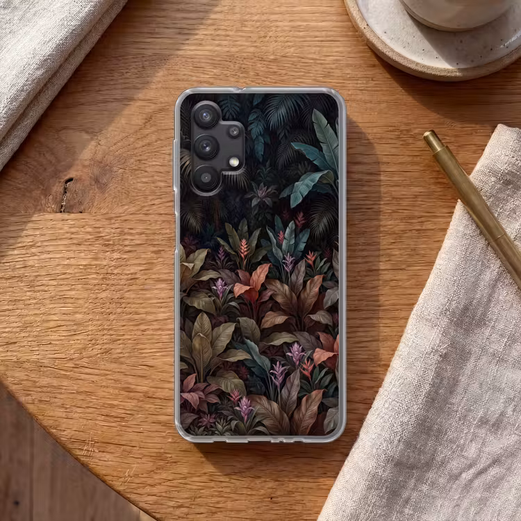 Planten - Tropisch - Jungle - Donker - Natuur Telefoonhoesje Samsung Galaxy A32 5G klein -sfeer1