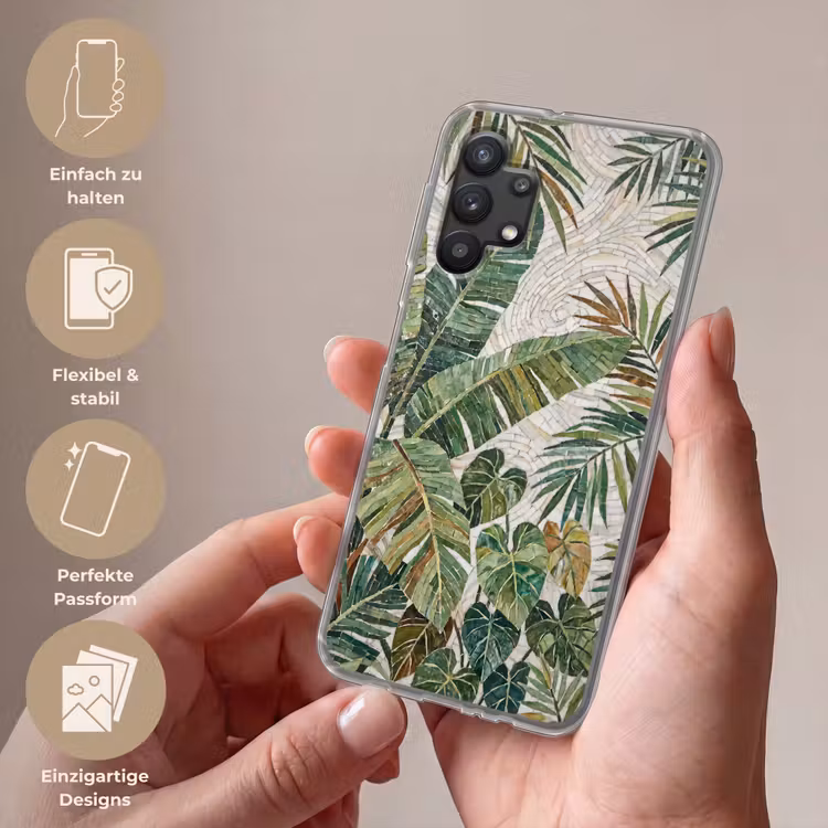 Planten - Tropisch - Mozaïek - Natuur - Groen Telefoonhoesje Samsung Galaxy A32 5G klein -sfeer3_DE