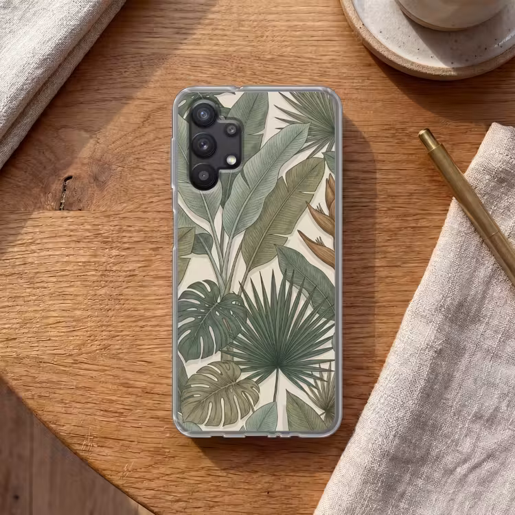 Planten - Tropisch - Natuur - Illustratie - Groen Telefoonhoesje Samsung Galaxy A32 5G klein -sfeer1