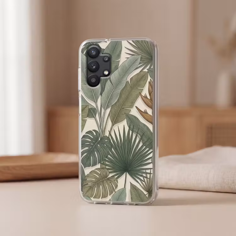 Planten - Tropisch - Natuur - Illustratie - Groen Telefoonhoesje Samsung Galaxy A32 5G klein -sfeer2