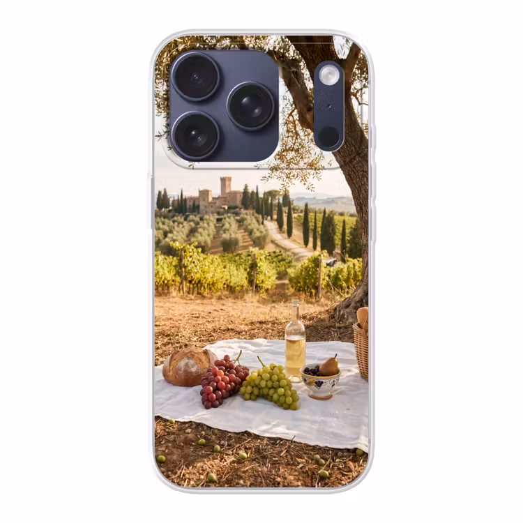 Picknick - Wijngaard - Landschap - Zomer - Eten Telefoonhoesje iPhone 17 Pro klein -3d