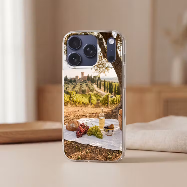 Picknick - Wijngaard - Landschap - Zomer - Eten Telefoonhoesje iPhone 17 Pro klein -sfeer2