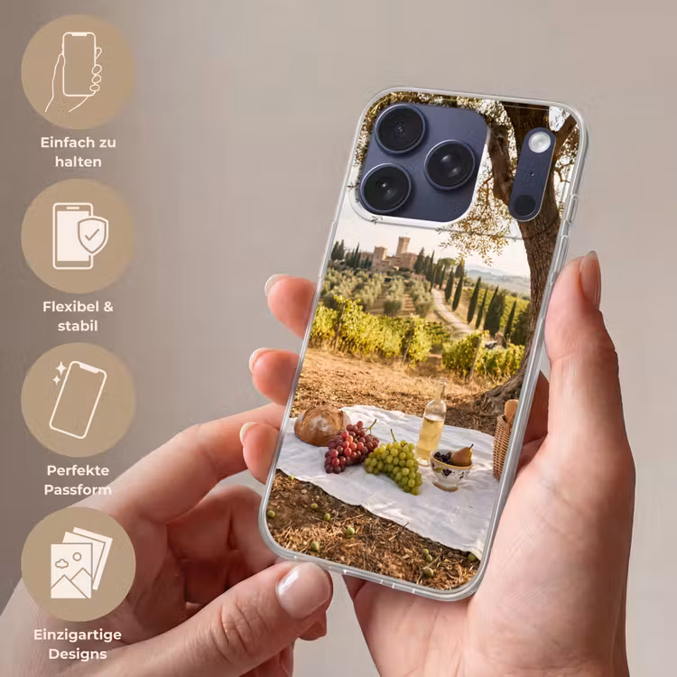Picknick - Wijngaard - Landschap - Zomer - Eten Telefoonhoesje iPhone 17 Pro klein -sfeer3_DE