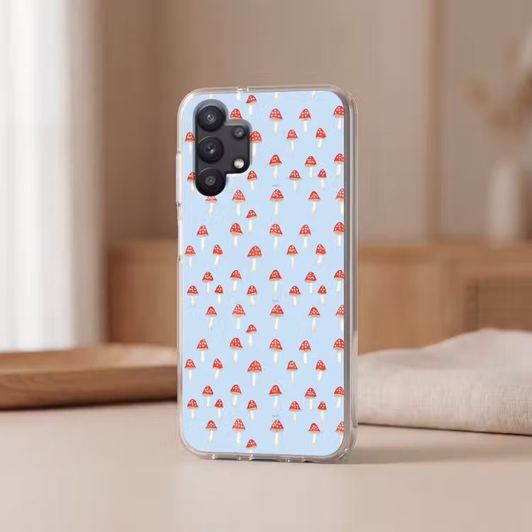 Paddenstoel -Sprookje - Blauw Telefoonhoesje Samsung Galaxy A32 5G klein 346 -sfeer2