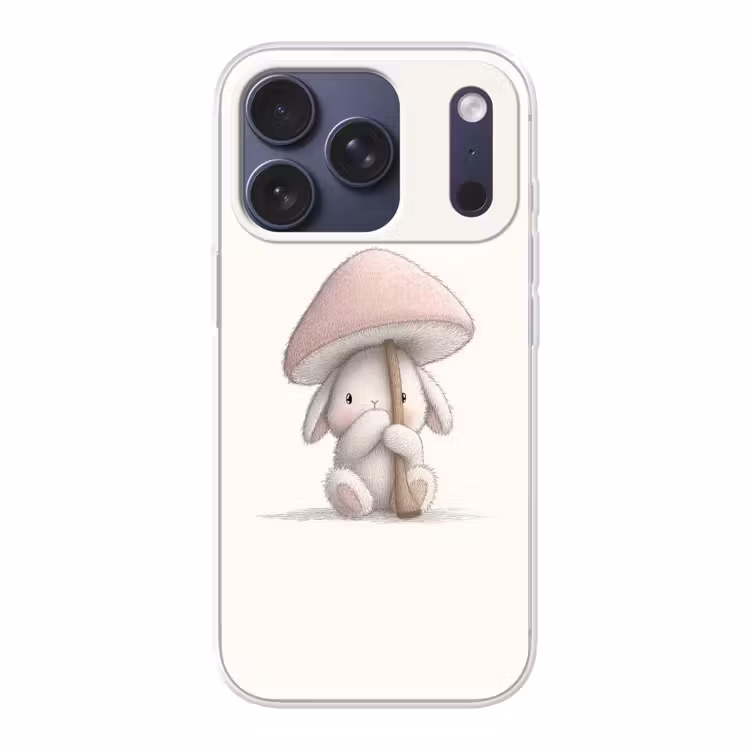 Paddenstoel - Konijn - Roze Telefoonhoesje iPhone 17 Pro klein -3d