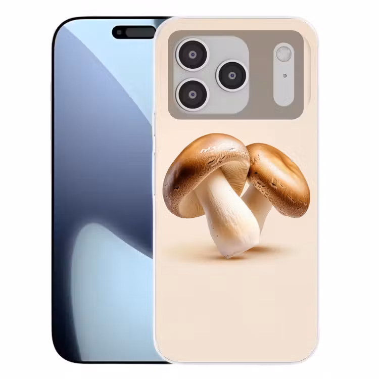 Champignons - Zacht - Beige Telefoonhoesje iPhone 17 Pro klein -3d
