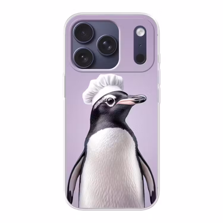 Pinguïn - Koksmuts - Lief - Paars Telefoonhoesje iPhone 17 Pro klein -3d