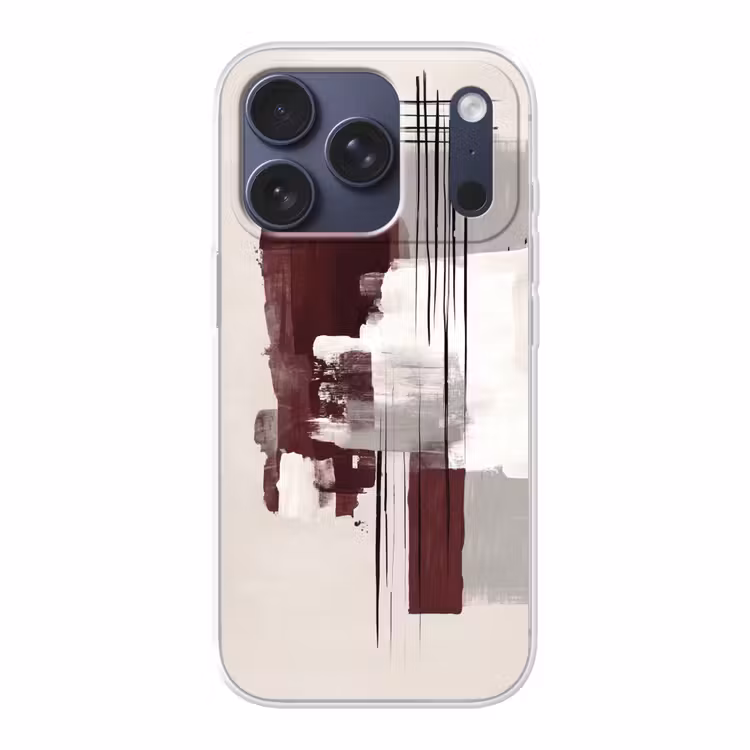 Penseelstreken - Abstract - Lijnen - Rood Telefoonhoesje iPhone 17 Pro klein -3d