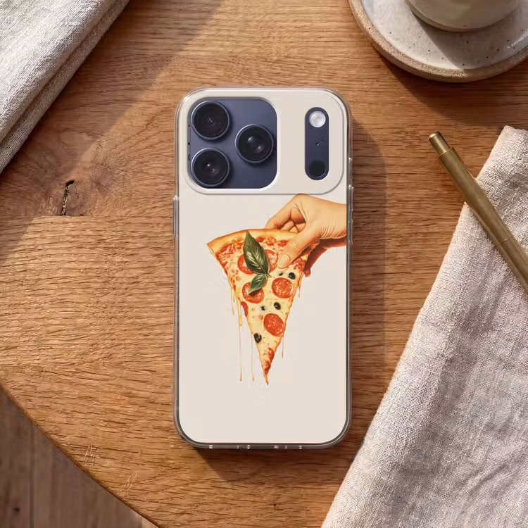 Pizza - Kaas - Pepperoni Telefoonhoesje iPhone 17 Pro klein -sfeer1