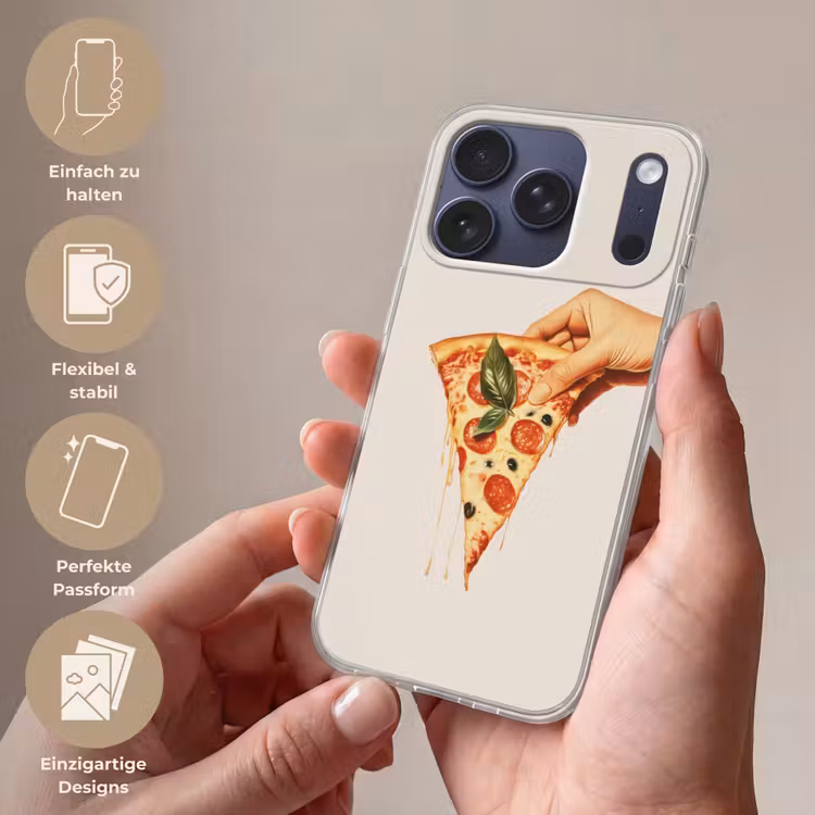 Pizza - Kaas - Pepperoni Telefoonhoesje iPhone 17 Pro klein -sfeer3_DE