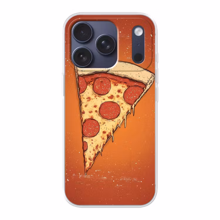 Pizza - Kaas - Rood - Pepperoni Telefoonhoesje iPhone 17 Pro klein -3d