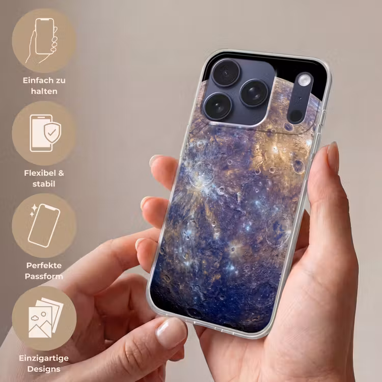 Handyhülle - Planet – Krater – Weltraum - Planeet - Kraters - Ruimte Telefoonhoesje iPhone 17 Pro klein