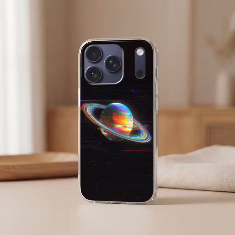 Planeet - Cirkel - Kleurrijk Telefoonhoesje iPhone 17 Pro klein -sfeer2
