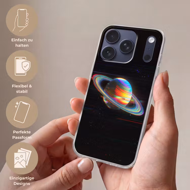 Planeet - Cirkel - Kleurrijk Telefoonhoesje iPhone 17 Pro klein -sfeer3_DE