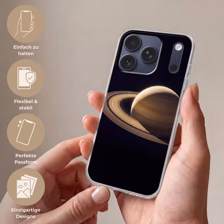 Handyhülle - Planet – Ringe – Weltraum - Planeet - Ringen - Ruimte Telefoonhoesje iPhone 17 Pro klein