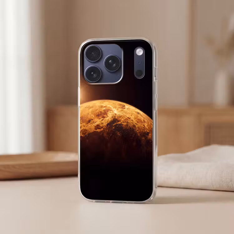 Handyhülle - Planet – Weltraum – Orange - Planeet - Ruimte - Oranje Telefoonhoesje iPhone 17 Pro klein